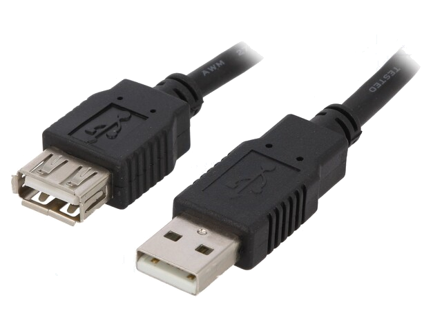 Kabel; USB 2.0; USB-A aansluiting,USB-A-stekker; 1,8m; zwart Kabel; USB 2.0; USB-A aansluiting,USB-A-stekker; 1,8m; zwart